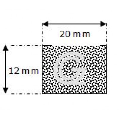 Rechthoekig mosrubber snoer | 12 x 20 mm | per meter